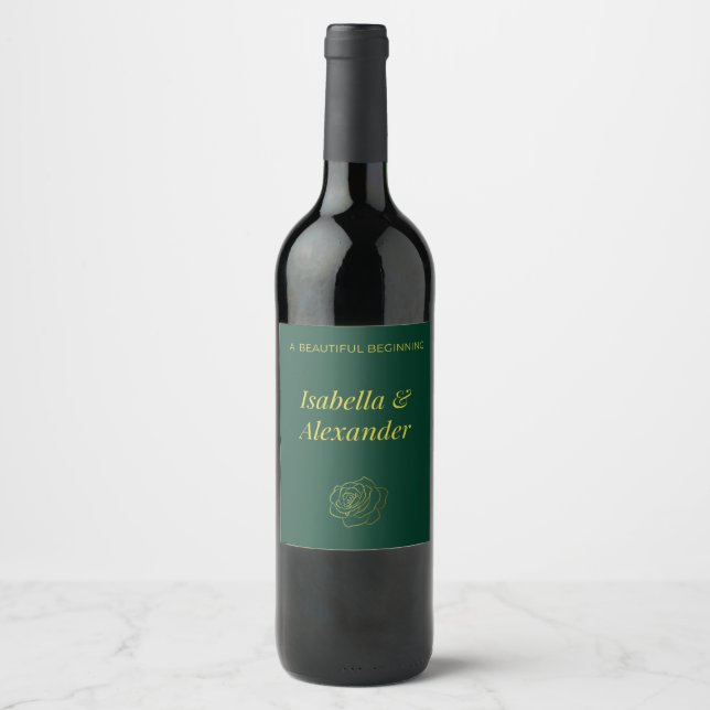 Etiquetas de vino Emerald Romance (Anverso)
