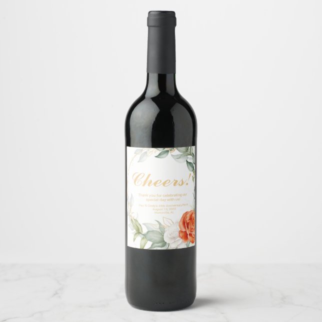Etiquetas de vino floral (Anverso)