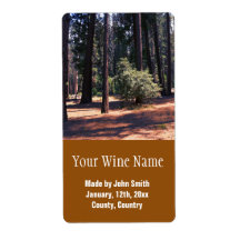 Etiquetas de vino marrones de los bosques del bosq