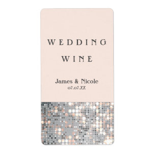 Etiquetas de vino para boda glamurosas con purpuri