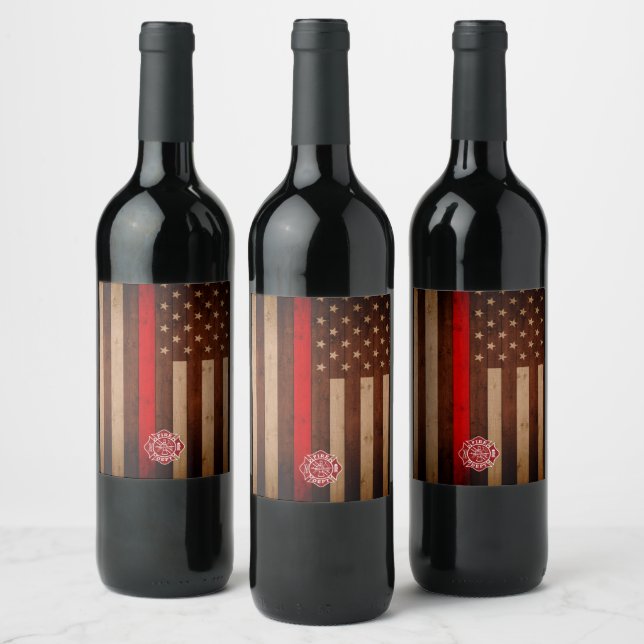 Etiquetas de vino para bomberos (Botellas)