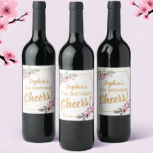 Etiquetas de vino para cumpleaños 21 elegantes - F
