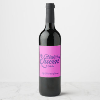 Etiquetas de vino para la Reina del Cumpleaños