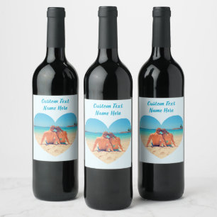 Etiquetas de Vino Personalizadas con Texto e Image