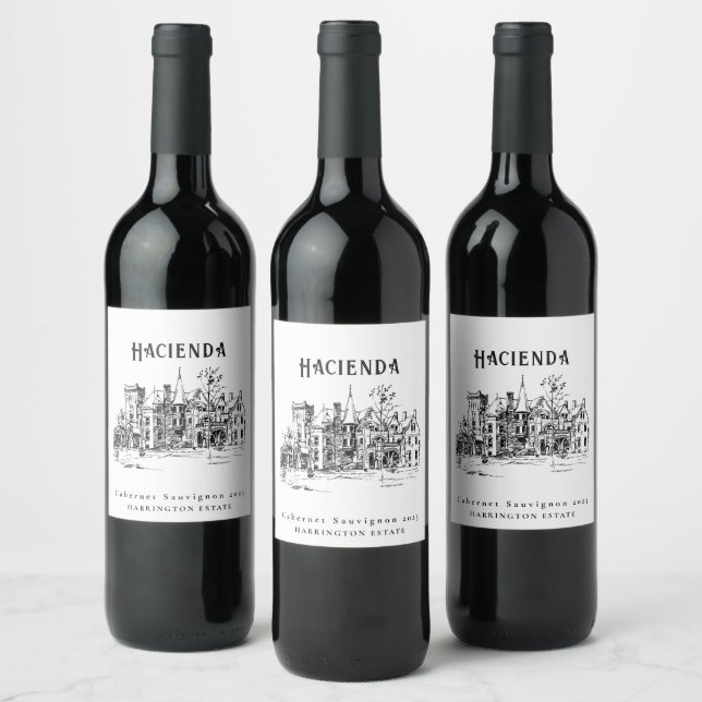 Etiquetas de vino personalizadas Mockup Estate (Botellas)