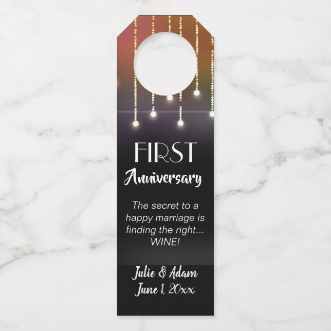 Etiquetas de vino personalizadas para aniversarios (Anverso)