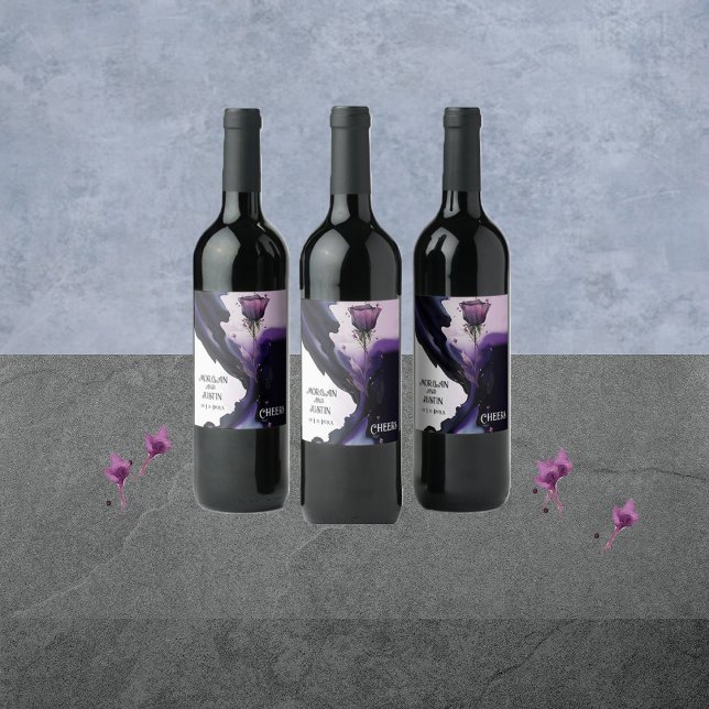 Etiquetas de vino Vivid Violet Boda (Subido por el creador)