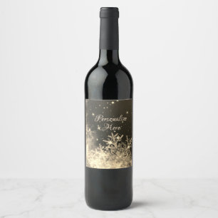 Etiquetas de vinos de oro de chispa de copo de nie