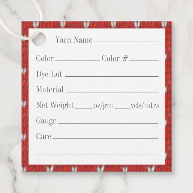 Etiquetas de yarn cuadrado de 2" (Anverso)