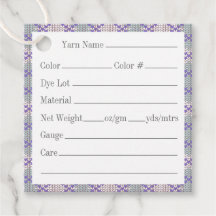 Etiquetas de yarn cuadrado LILAC ARGYLE KNIT 2"