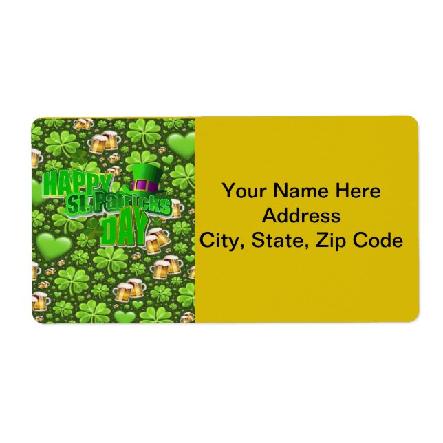 Etiquetas del Día de San Patricio (Frente)