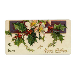 Etiquetas del Dogwood del navidad del vintage para