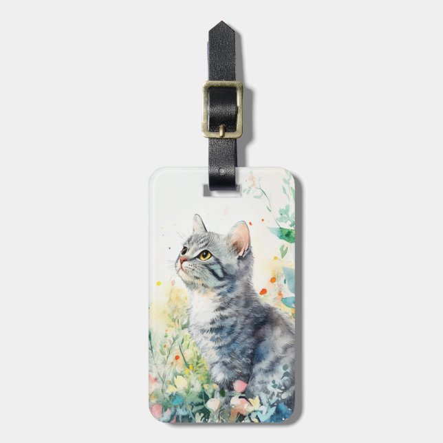 Etiquetas del equipaje del gato (Frente Vertical)