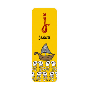 Etiquetas del fiesta del barco pirata, de los