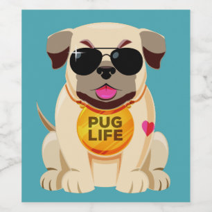 Etiquetas del frasco Pug Life