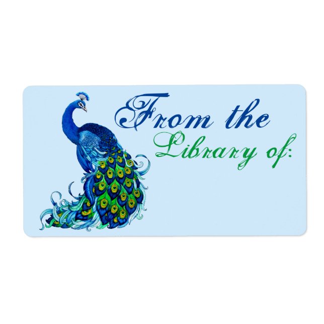 Etiquetas del libro Blue Peacock (Frente)