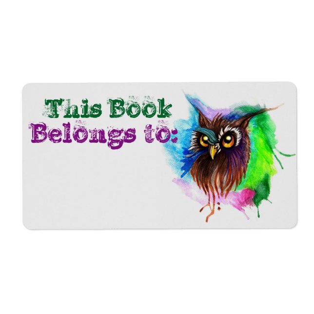 Etiquetas del libro Watery Wood Owl (Frente)