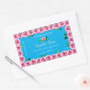 Etiquetas del paquete de productos Floral Sky Blue