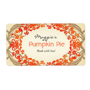 Etiquetas del pastel de calabaza, personalizar