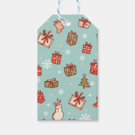 Etiquetas del patrón de regalos de los navidades