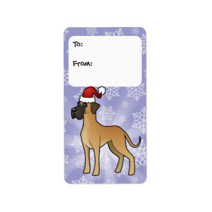 Etiquetas del regalo de great dane del navidad