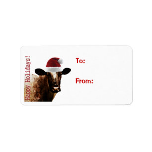 Etiquetas del regalo de la vaca del día de fiesta