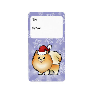 Etiquetas del regalo de Pomeranian del navidad