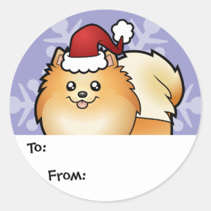 Etiquetas del regalo de Pomeranian del navidad