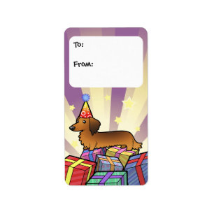 Etiquetas del regalo del Dachshund del cumpleaños