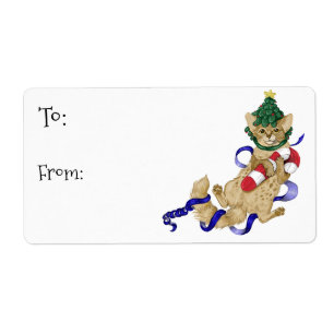 Etiquetas del regalo del navidad del gato del