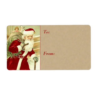 Etiquetas del regalo del navidad del vintage -