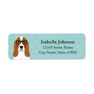 Etiquetas del remite de Basset Hound