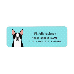 Etiquetas del remite de Boston Terrier