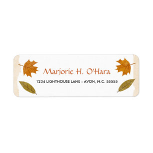 Etiquetas del remite de las hojas de otoño