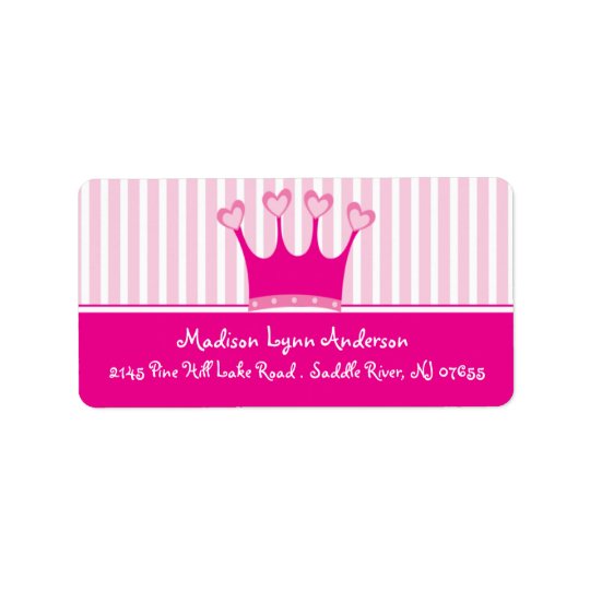 Etiquetas del remite de princesa Crown