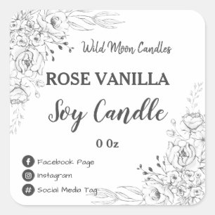 Etiquetas Delicadas De La Vela De La Soja Floral B