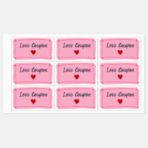 Etiquetas Día de San Valentín de cupón de amor