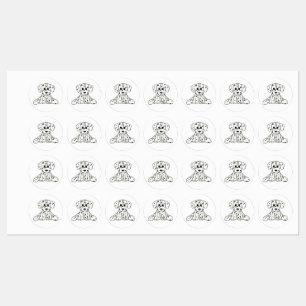 Etiquetas Dibujo de perros rellenos dálmatas esquema simple 