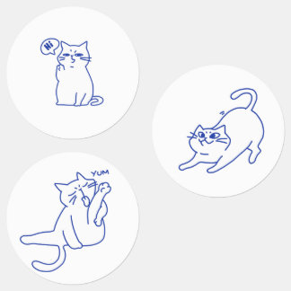 Etiquetas Dibujo de personaje de gato blanco lindo y diverti