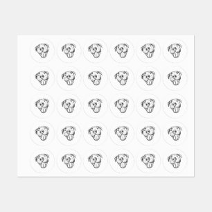 Etiquetas dibujo de pitbull simple amantes de perros blanco