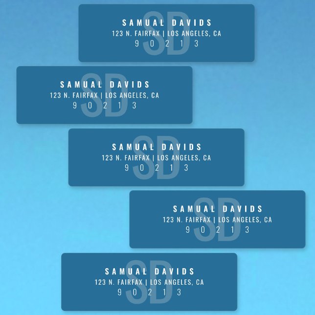 Etiquetas Dirección azul negrita moderna impermeable (Subido por el creador)