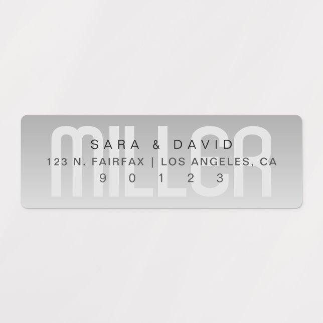 Etiquetas Dirección de ómbre gris impermeable (Diseño 1)
