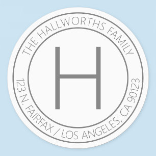 Etiquetas Dirección de retorno de color blanco y gris modern