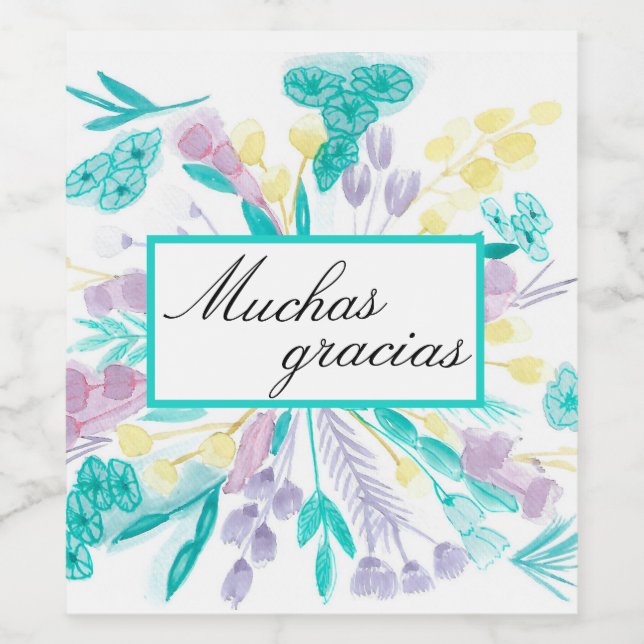 Etiquetas diseñadas en acuarelas a mano (Etiqueta única)