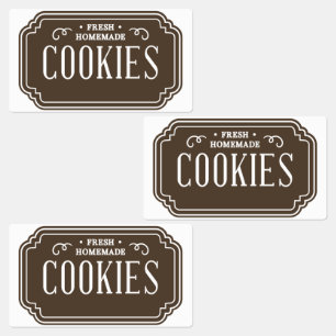 Etiquetas Diseño de emblema de panadería de galletas filigra