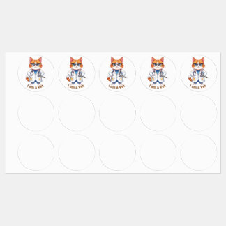 Etiquetas Diseño de gato veterinario lindo "Soy un veterinar