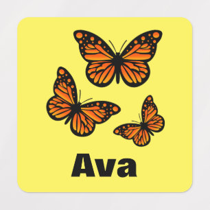 Etiquetas Diseño de Mariposa Monarca - Ropa Cuadrada Pequeña