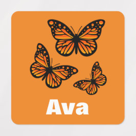 Etiquetas Diseño de mariposa monarca - Ropa cuadrada pequeña