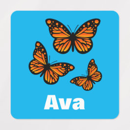 Etiquetas Diseño de mariposa monarca - Ropa cuadrada pequeña