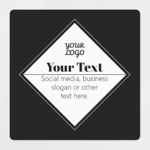 Etiquetas Diseño de texto moderno editable y su logotipo